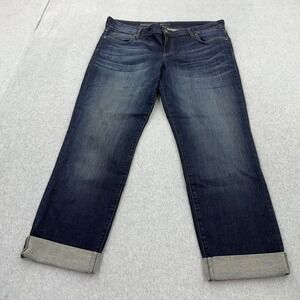 Kut From The Cloth Jeans Womens 14 Rolled Hem Whiskered Stretch Boyfriend